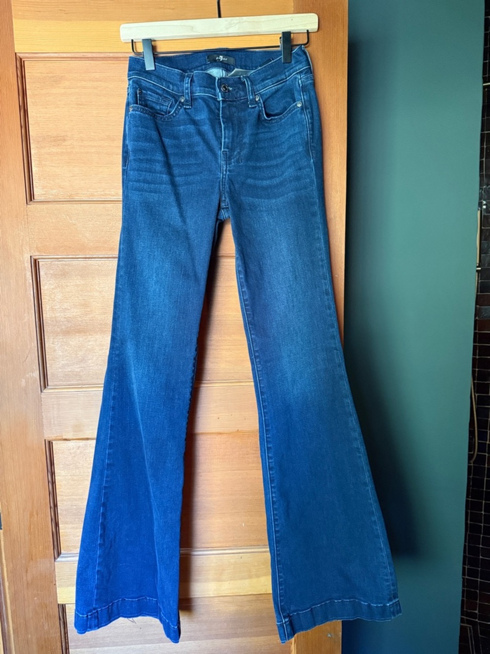 7 For All Mankind Dojo Indigo High-Rise Wide Leg Jeans